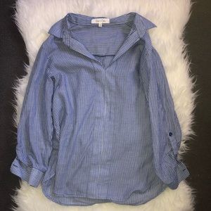 Blue and White Striped Shirt